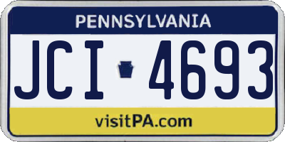 PA license plate JCI4693