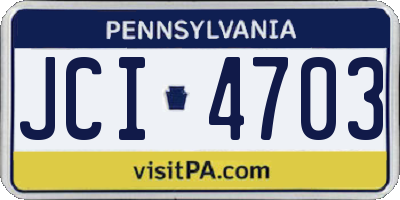 PA license plate JCI4703