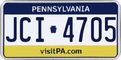 PA license plate JCI4705
