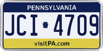 PA license plate JCI4709