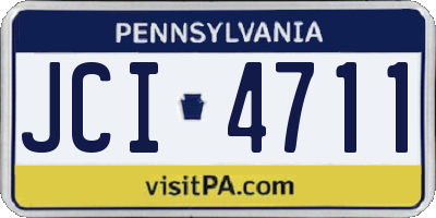 PA license plate JCI4711