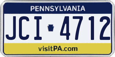PA license plate JCI4712