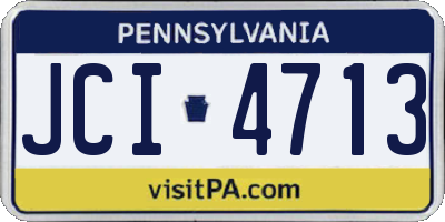 PA license plate JCI4713