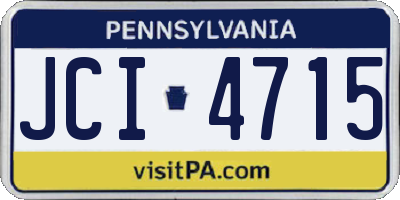 PA license plate JCI4715