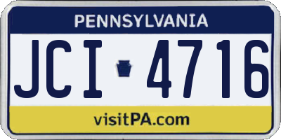 PA license plate JCI4716