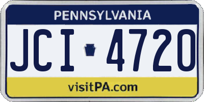 PA license plate JCI4720