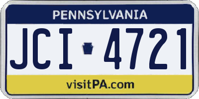 PA license plate JCI4721