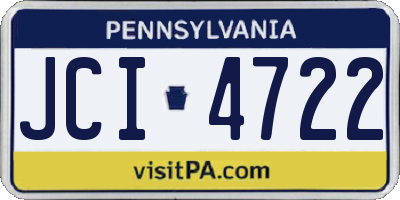 PA license plate JCI4722