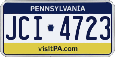 PA license plate JCI4723