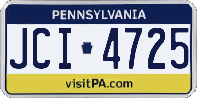PA license plate JCI4725