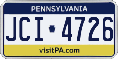 PA license plate JCI4726