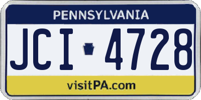 PA license plate JCI4728