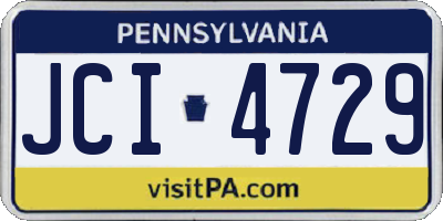 PA license plate JCI4729