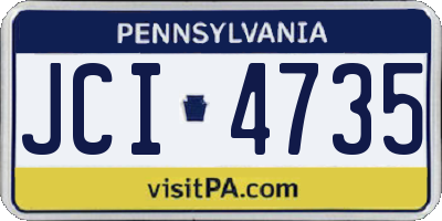 PA license plate JCI4735