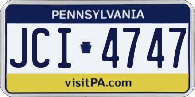 PA license plate JCI4747