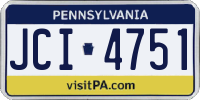 PA license plate JCI4751