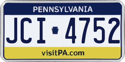 PA license plate JCI4752