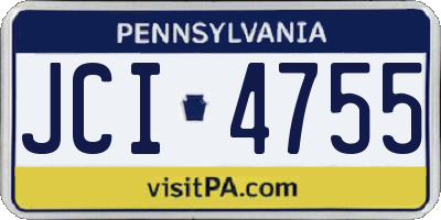 PA license plate JCI4755