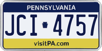 PA license plate JCI4757
