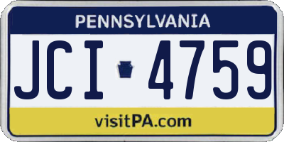 PA license plate JCI4759