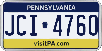 PA license plate JCI4760