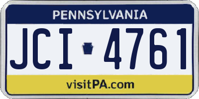PA license plate JCI4761