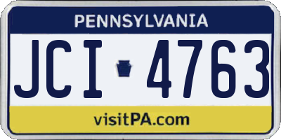 PA license plate JCI4763