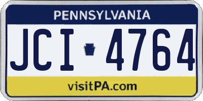 PA license plate JCI4764