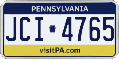 PA license plate JCI4765