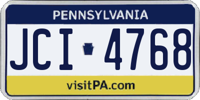 PA license plate JCI4768
