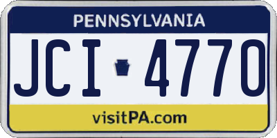 PA license plate JCI4770