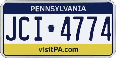 PA license plate JCI4774