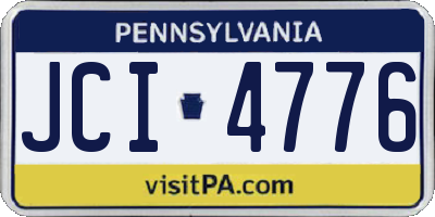 PA license plate JCI4776