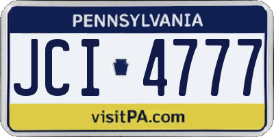 PA license plate JCI4777