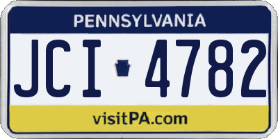 PA license plate JCI4782