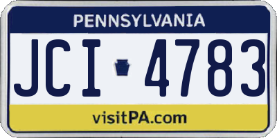 PA license plate JCI4783