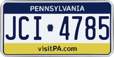 PA license plate JCI4785