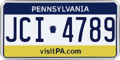 PA license plate JCI4789
