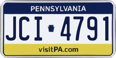 PA license plate JCI4791