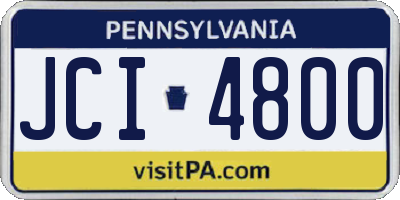 PA license plate JCI4800