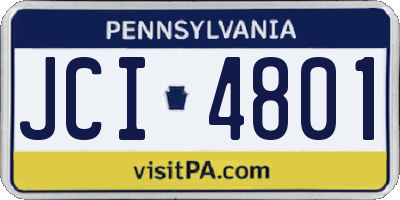 PA license plate JCI4801