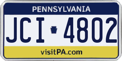 PA license plate JCI4802