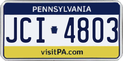 PA license plate JCI4803