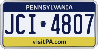 PA license plate JCI4807
