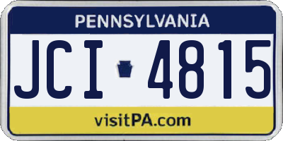 PA license plate JCI4815