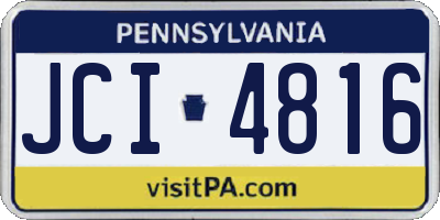 PA license plate JCI4816