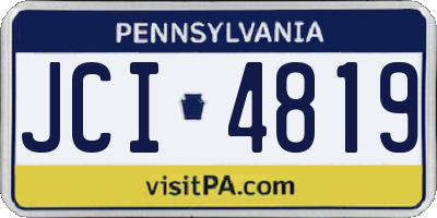 PA license plate JCI4819