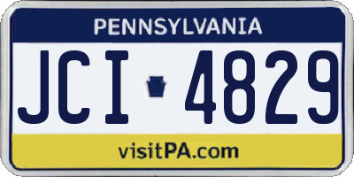 PA license plate JCI4829