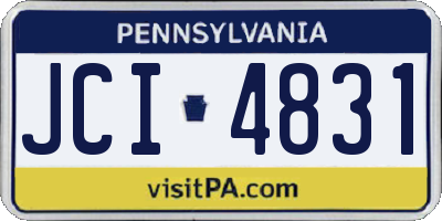 PA license plate JCI4831