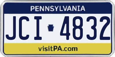 PA license plate JCI4832